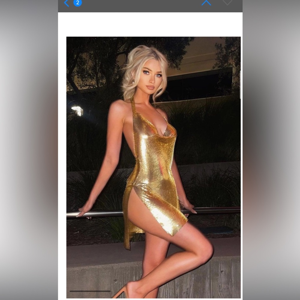 Bella Barnett Gold Chainmail Dress
